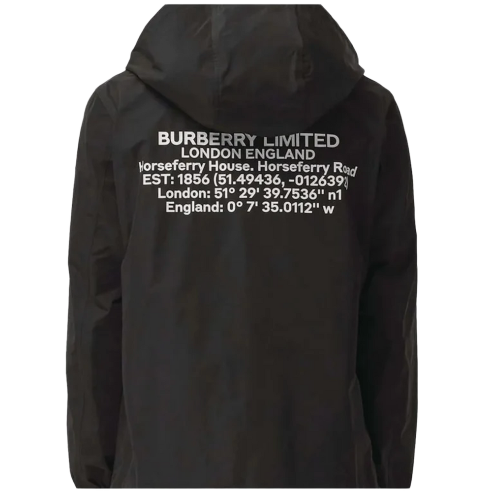 Burberry 'Black Horseferry Print Nylon Hooded' Zip-up Jacket