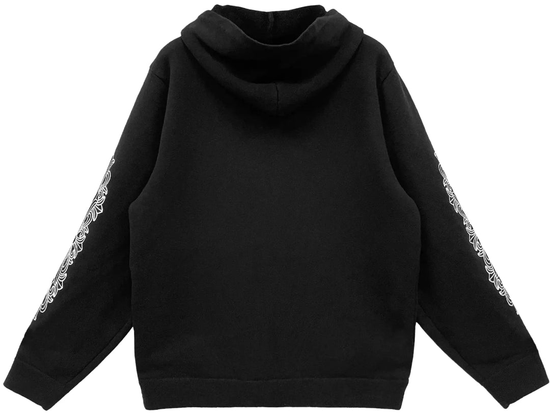 Chrome Hearts 'Black' Cashmere Floral Zip-Up