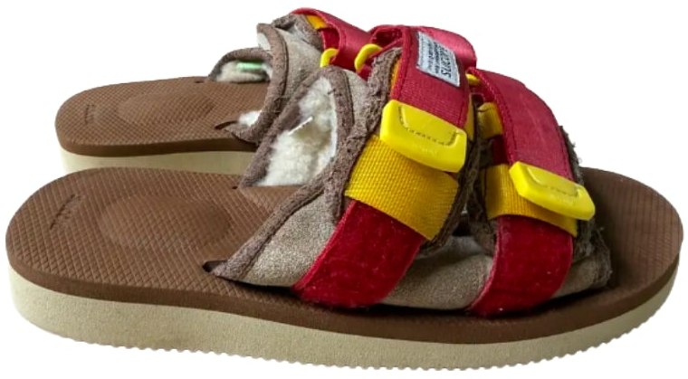 Suicoke 'Beige Red Yellow' Slides