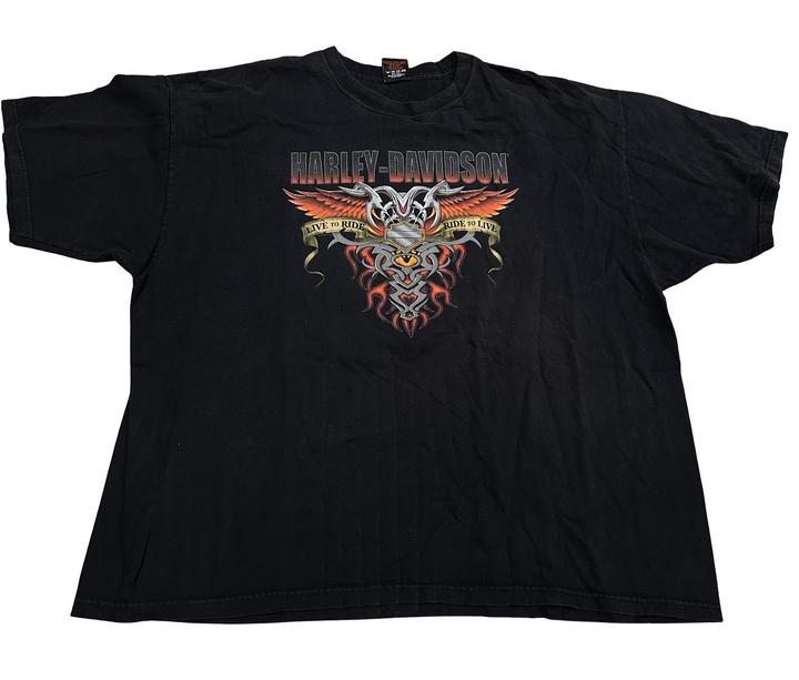 Harley Davidson 'Live to Ride, Ride to Live' Vintage Tee