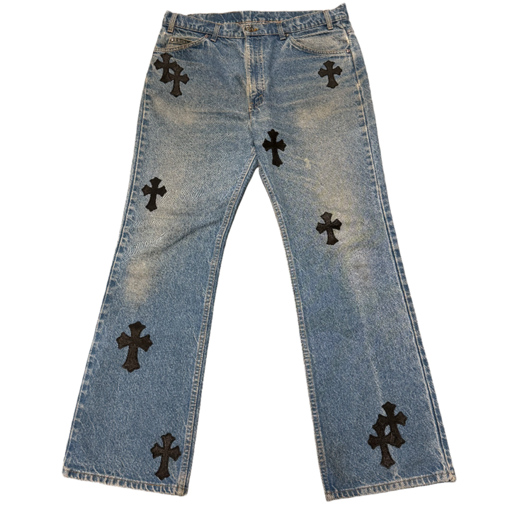 Chrome Hearts '20 Patch' Light Blue Wash Levi's 517 Jeans