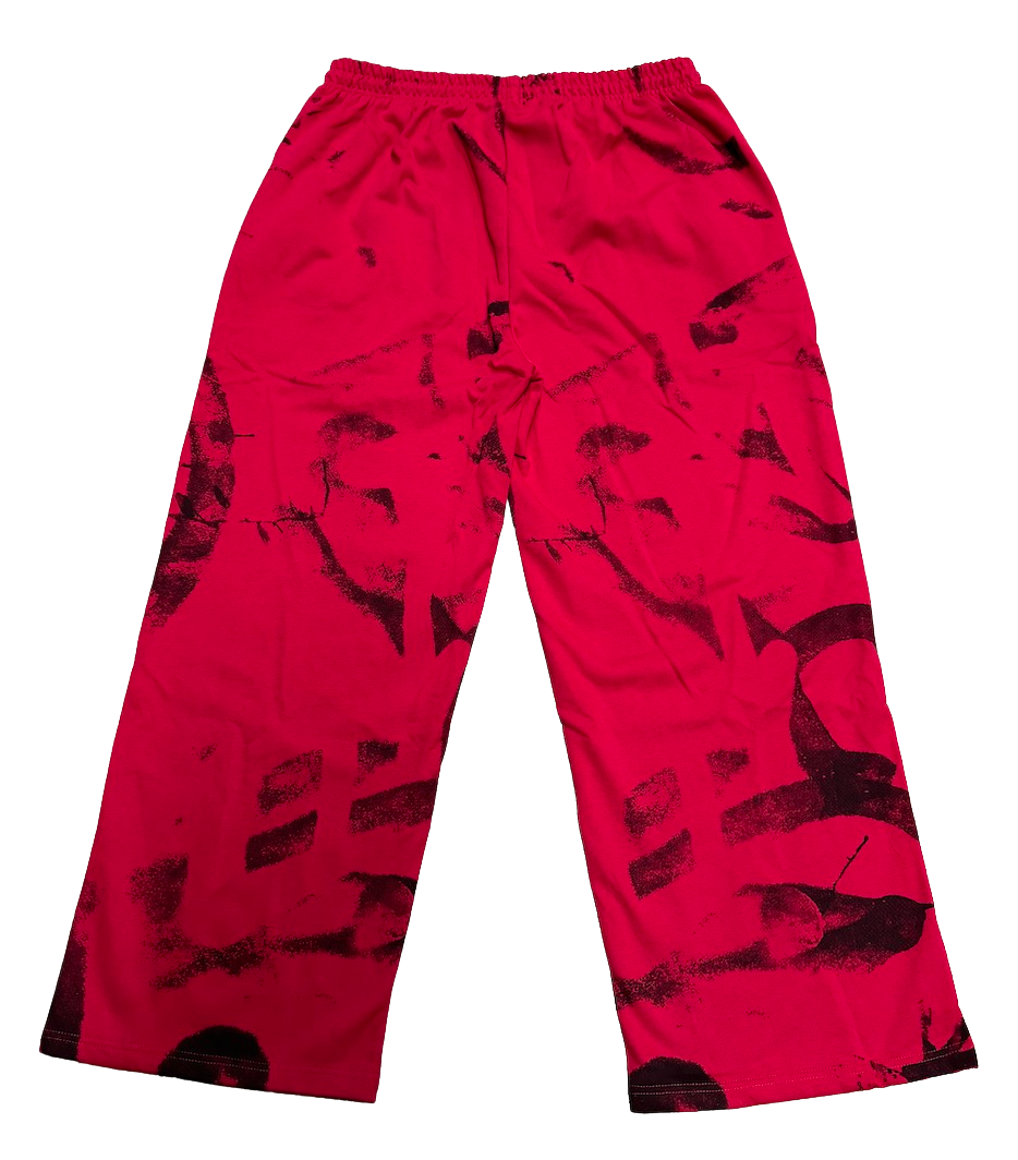 Gold+Vintage Gallery Raspberry Hills 'Graffiti' Red Sweatpants