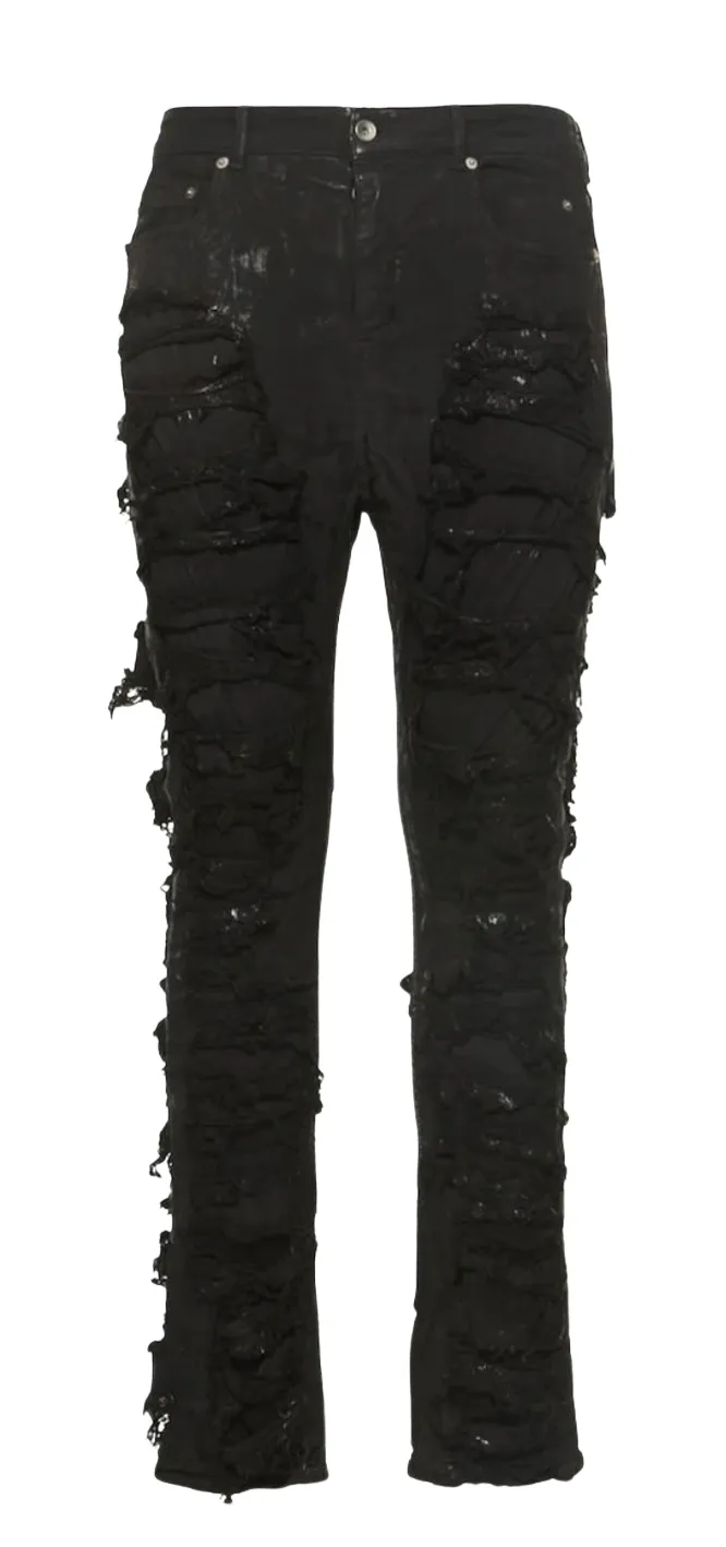 Rick Owens 'Slashed' Black Jeans