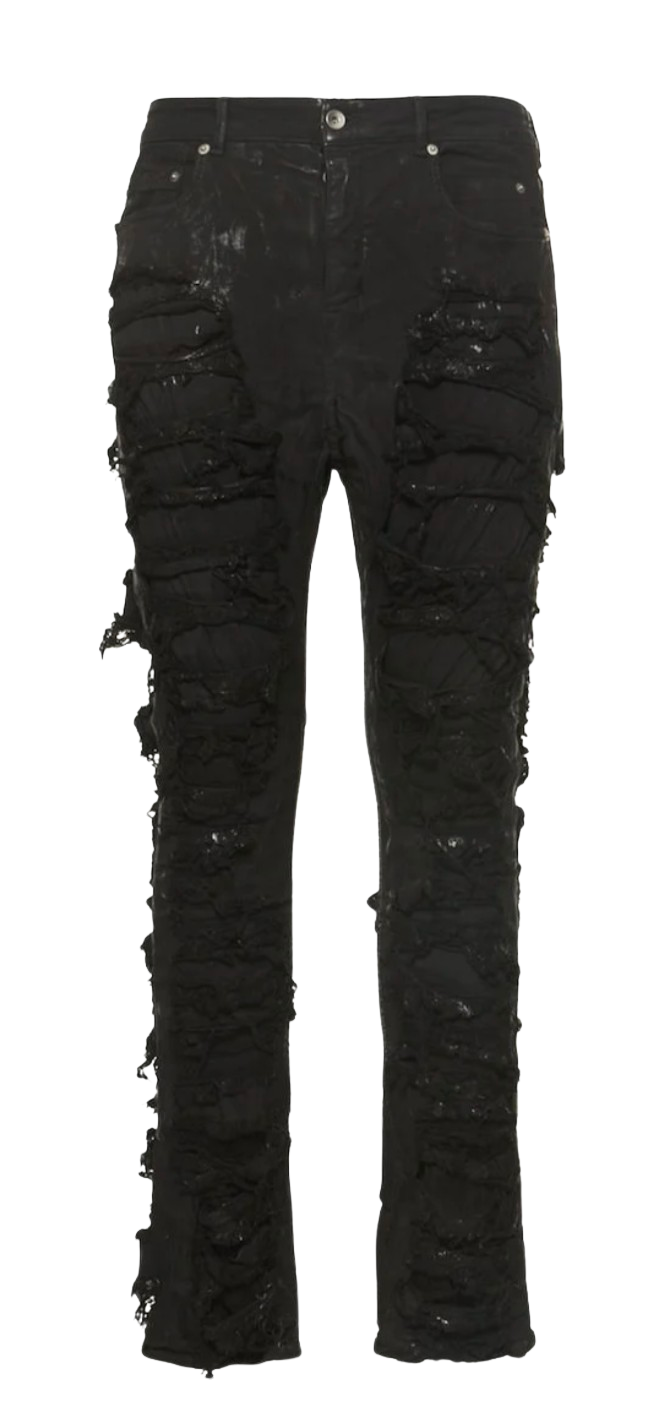 Rick Owens 'Slashed' Black Jeans