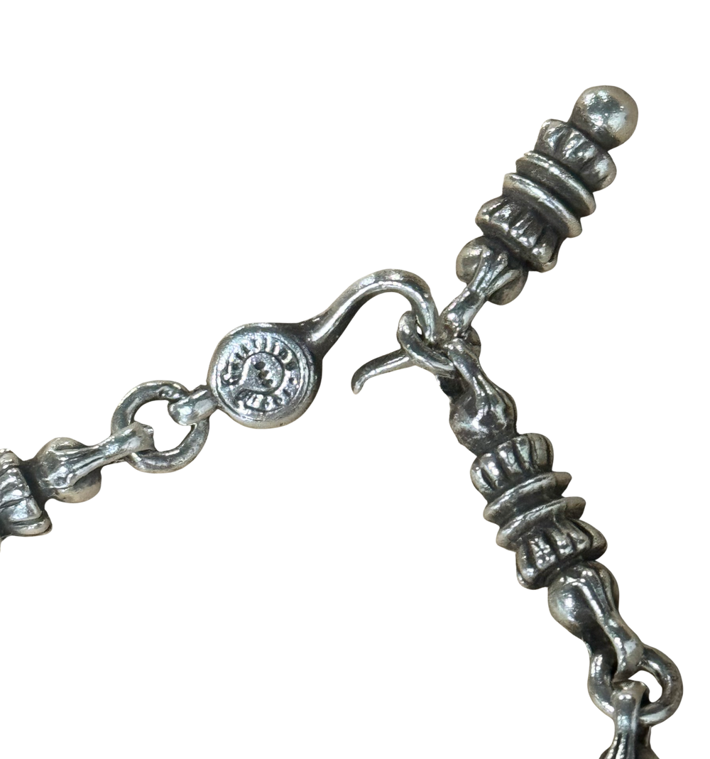 Chrome Hearts 'Dagger Charm' Barrel Link 9in Bracelet