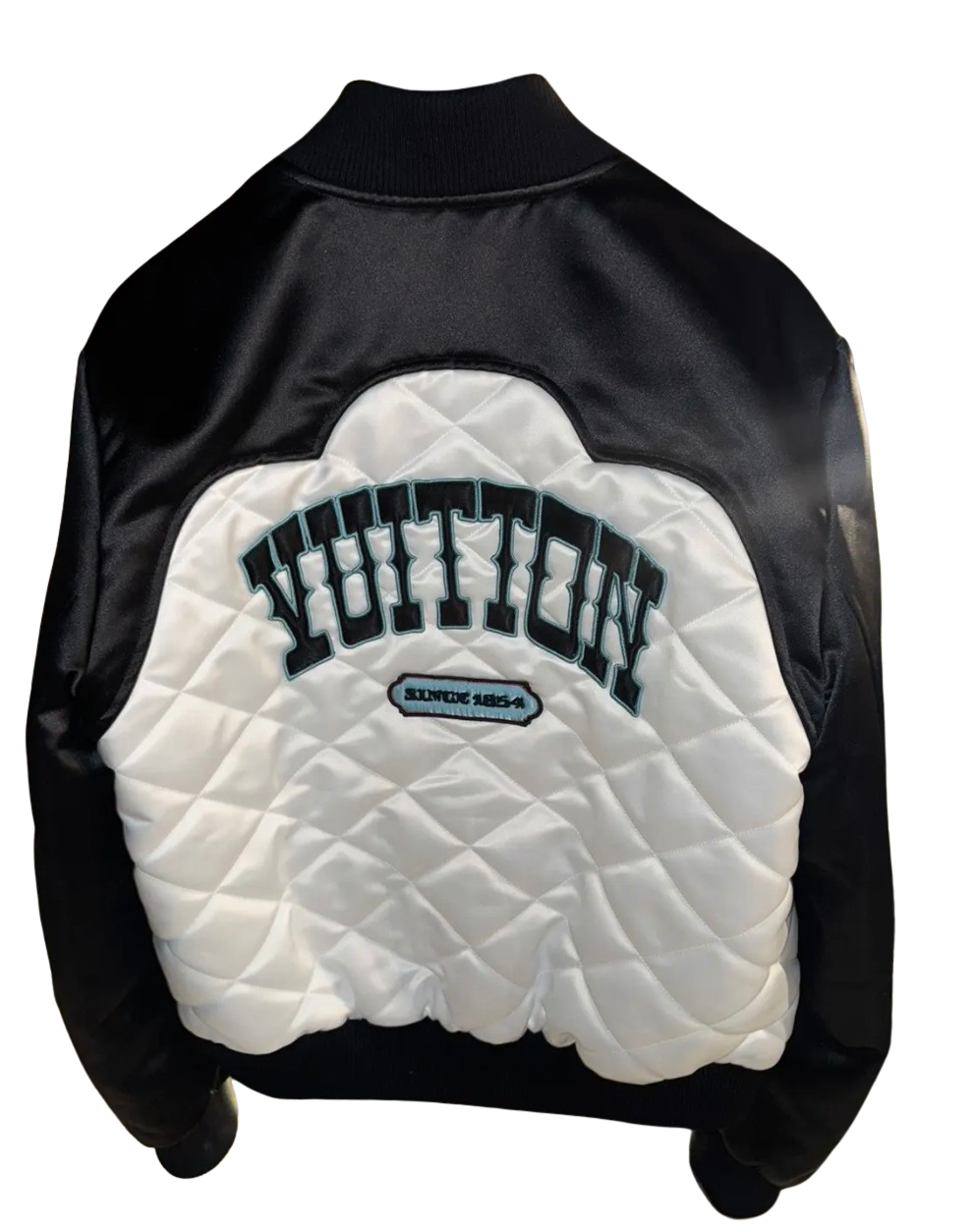 Louis Vuitton Bicolor Satin Bomber Jacket Black