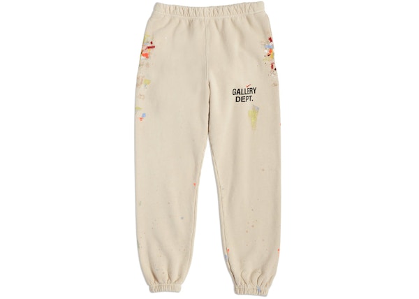 Gallery Dept. Cream 'Logo' Cuffed Sweatpants