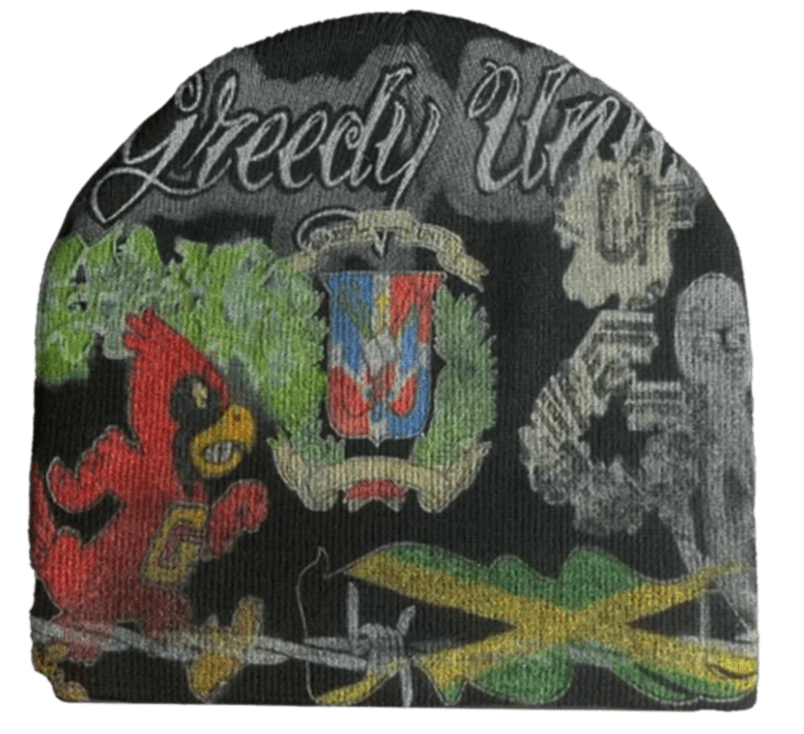 Greedy Unit 'All Over' Black Beanie