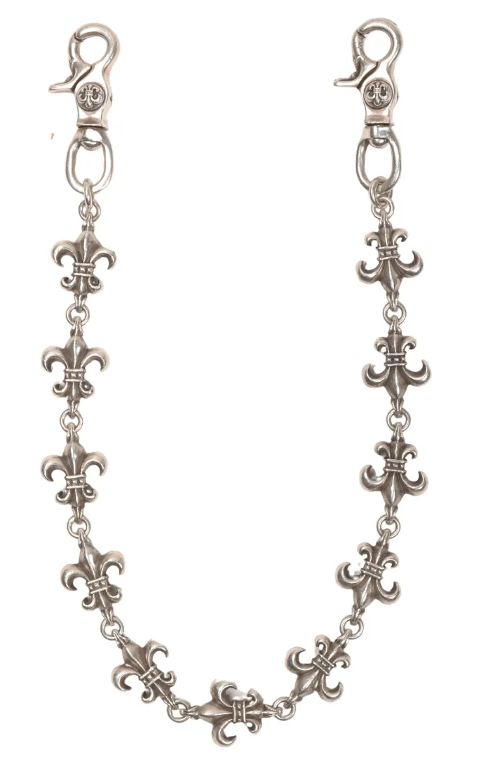 Chrome Hearts 'Fleur De Lis' 11 Link Double Clip Wallet Chain
