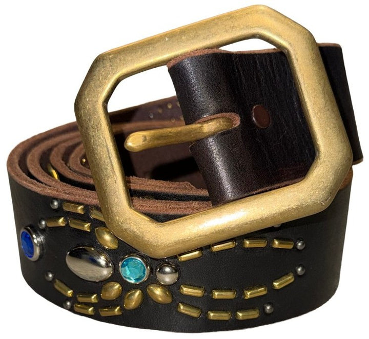 Studded 'Multicolor Spider Gem' Black Belt