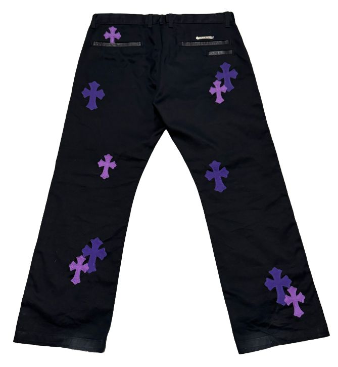 Chrome Hearts 'Purple Cross Patch' Black Chino Pants