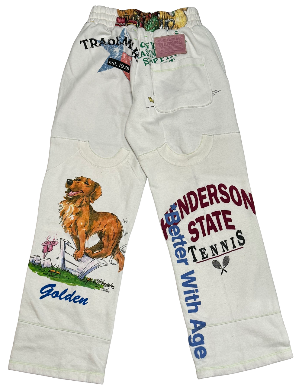 *Better With Age 'Golden Tennis' White Remoir Sweatpants