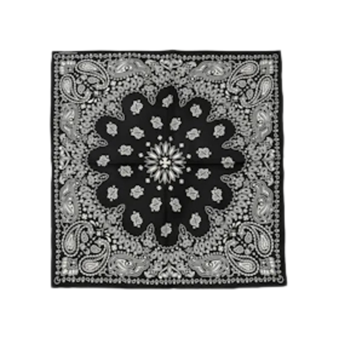 Chrome Hearts Floral Print Silk Bandana Black