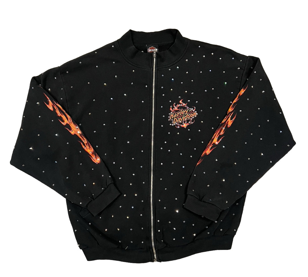 Harley Davidson 'St.Paul' Rhinestone Vintage Quarter-Zip