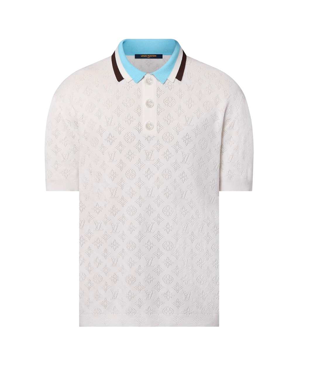 Louis Vuitton 'Monogram Pointelle' Short-Sleeved Cotton Polo Shirt