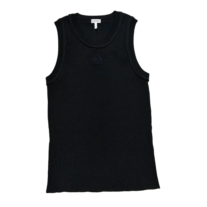 Loewe Women's 'Black Anagram Embroidered' Ribbed Tank Top