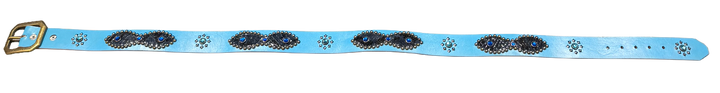 Studded 'Navy Scale/ Blue Gem Sun' Baby Blue Belt