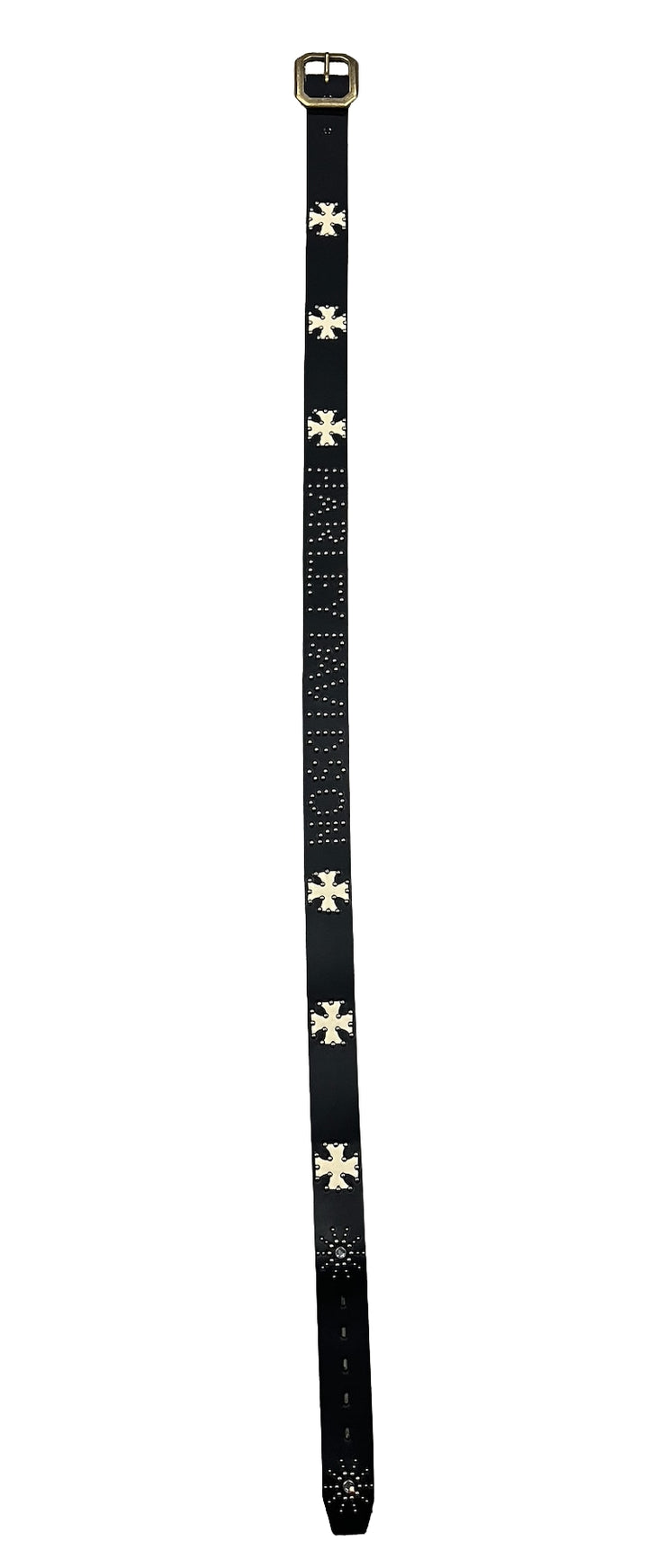 Studded 'Harley Davidson' White Iron Cross Belt