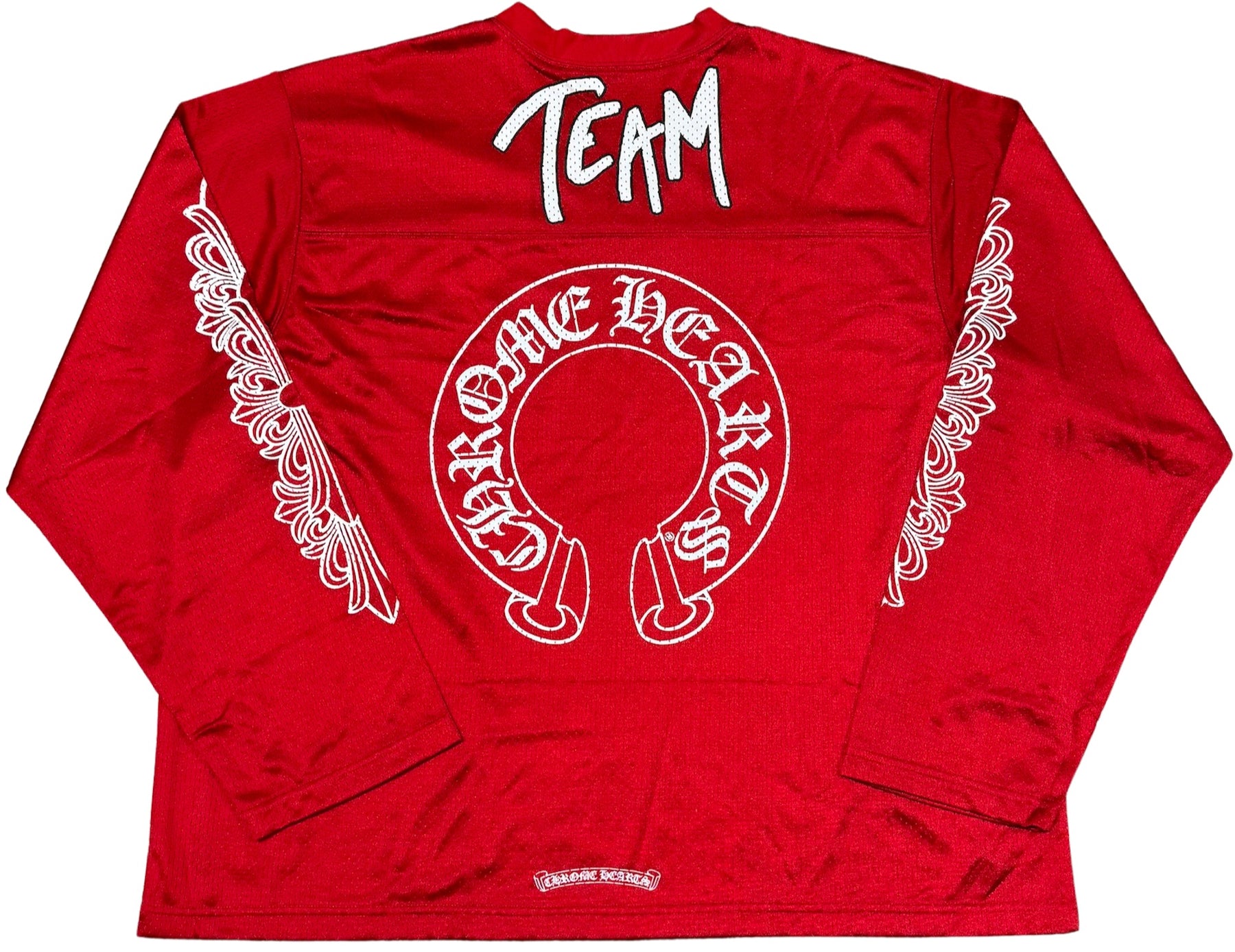 CHROME HEARTS MATTY BOY 99eyes ロンt tシャツ Chrome Hearts Matty Boy '99 Form' Red Mesh Longsleeve Jersey