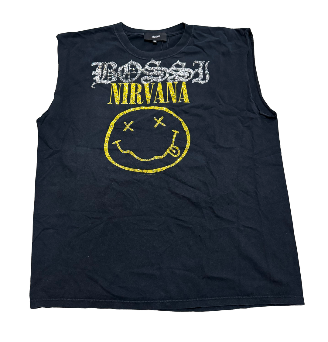 Bossi 'Nirvana' Vintage Rhinestone Cutoff Tee
