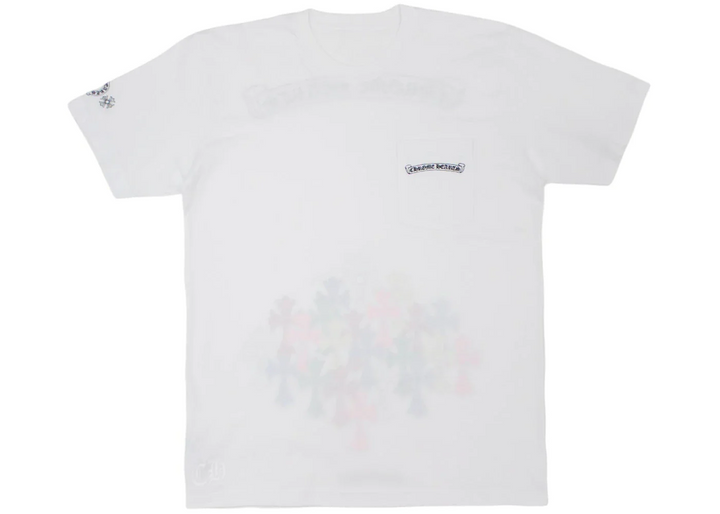 Chrome Hearts 'Multicolor Cross Cemetery' Scroll Logo White Pocket Tee