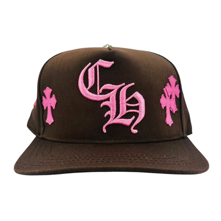 Chrome Hearts 'Pink Patch' Brown CH Hat