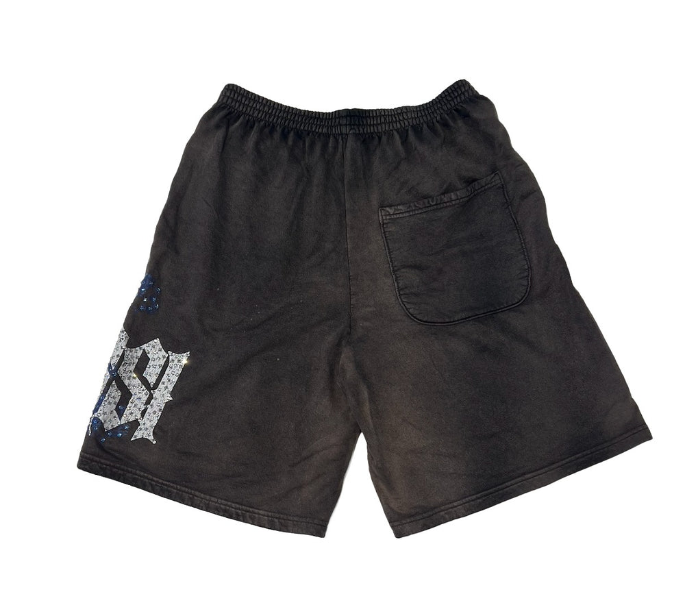 Bossi 'Blue Skull' Faded Wash Shorts