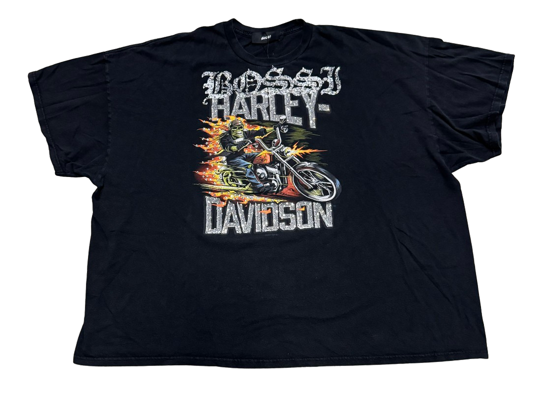 Bossi 'Bristol, CT' Harley Davidson Vintage Rhinestone Tee