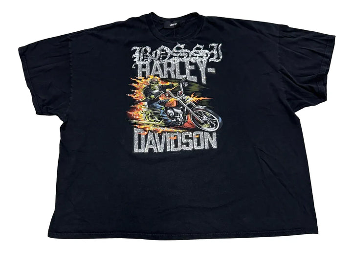 Bossi 'Bristol, CT' Harley Davidson Vintage Rhinestone Tee