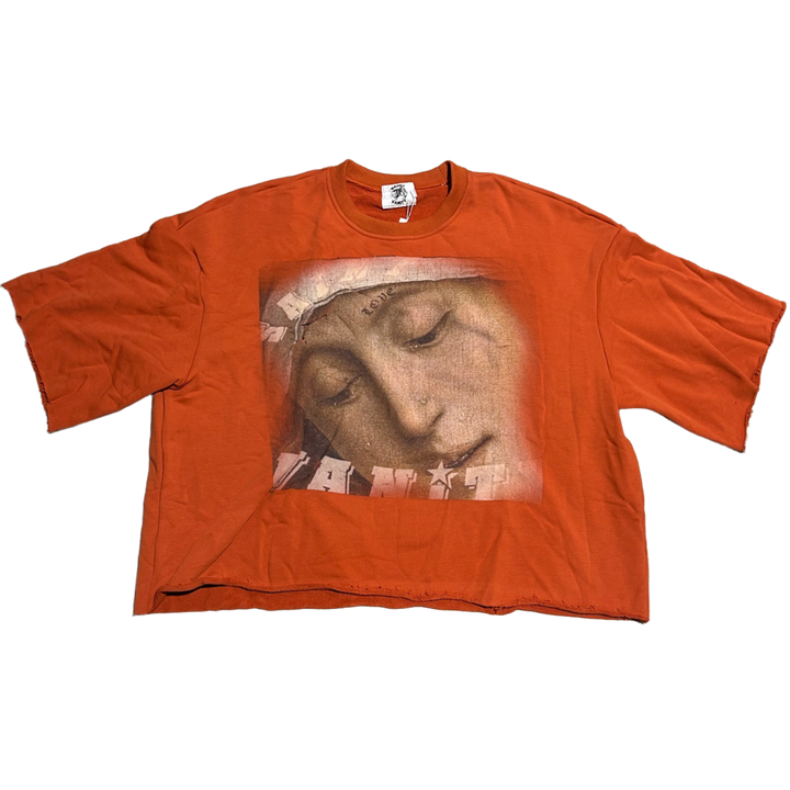 Saint Vanity 'Orange' Love Saint Cropped Crewneck