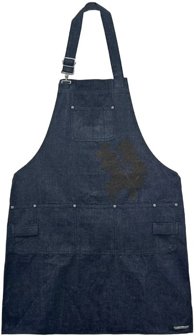 Chrome Hearts 'Black Leather Cross Patch' Denim Apron