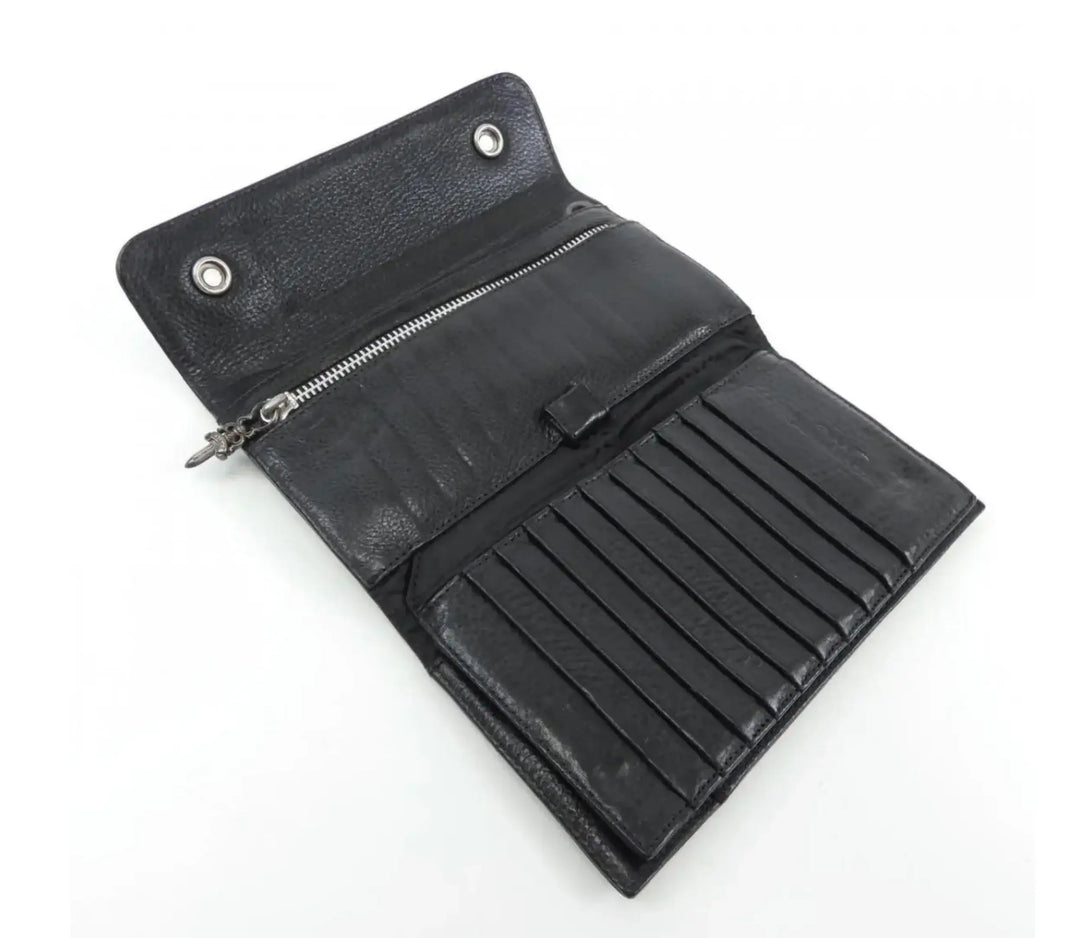 Chrome Hearts 'Black' Leather Tri-Fold Wallet
