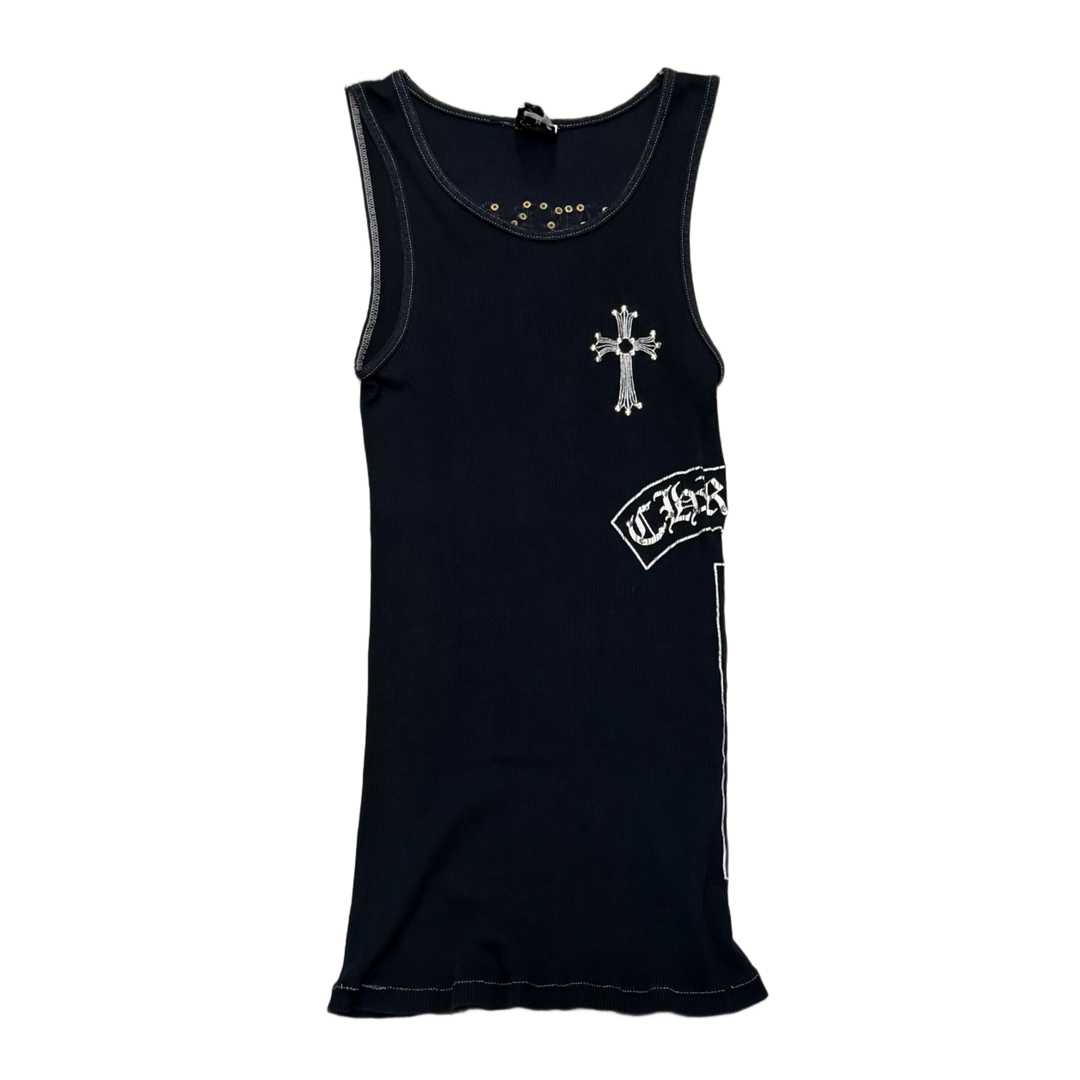 Chrome Hearts 'Black' Cross Fuck You Bedazzled Tank Top