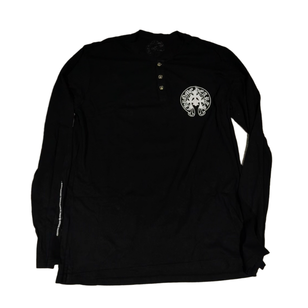 Chrome Hearts 'Silver Fleur Button' Horseshoe Crosses Black Chrome Hearts 'Silver Fleur Button' Horseshoe Crosses Black