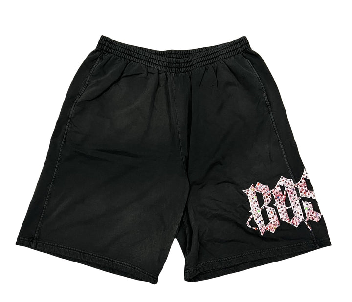 Bossi 'White and Red Splat' Grey Sweat Shorts