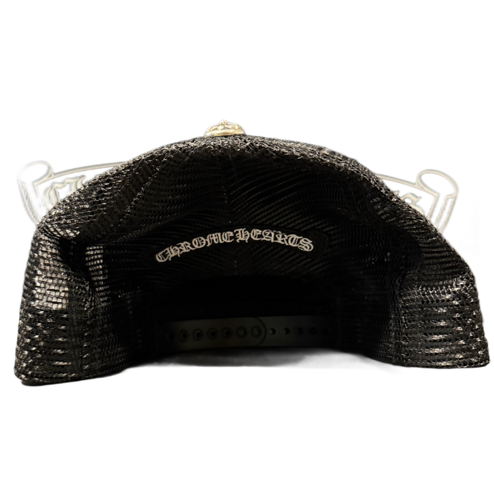 Chrome Hearts 'Fuck' White Leather Patch Trucker Hat