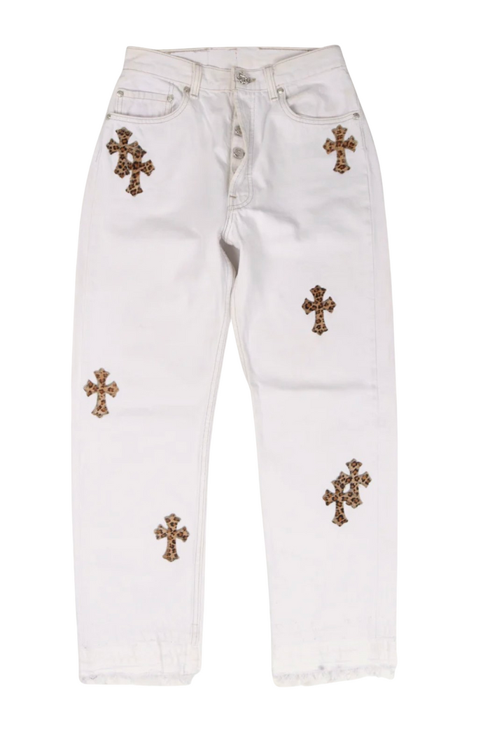 Chrome Hearts 'Leopard Cross Patch' Jeans