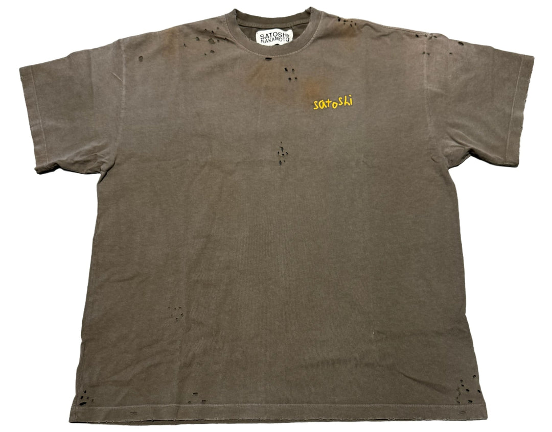 Satoshi Nakamoto 'Brick' Chain Stitch Tee