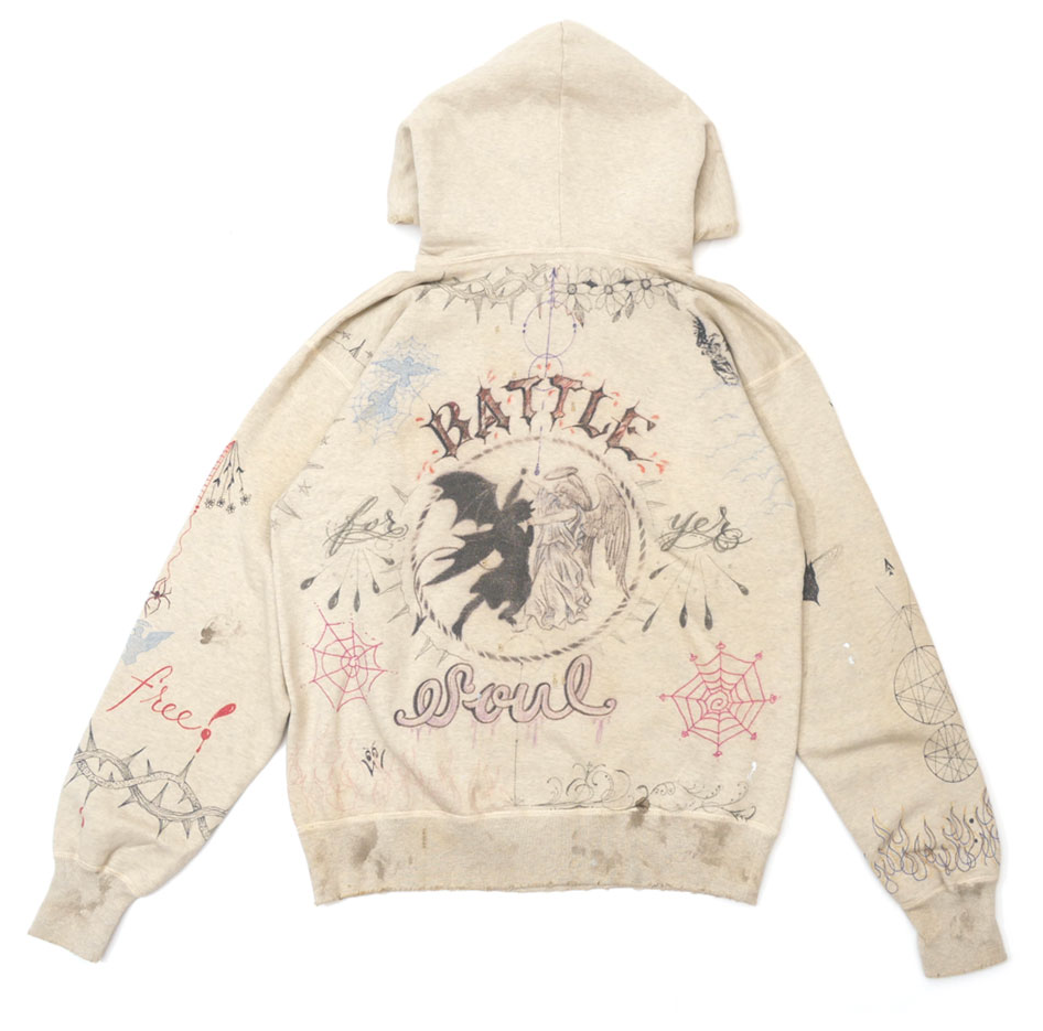 Saint Michael x Dr Woo 'Beige Graffiti' Hoodie