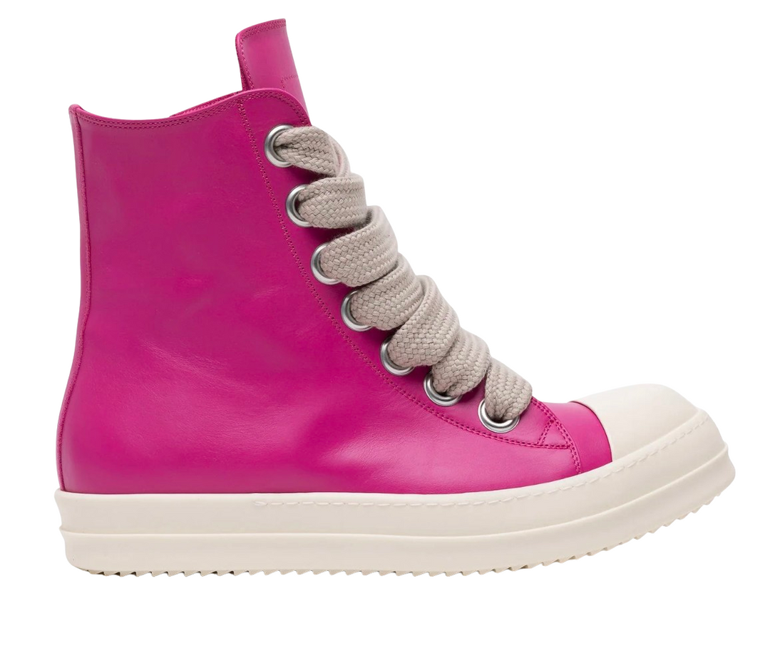 Rick Owens Hot Pink 'Jumbo Lace' High Sneakers