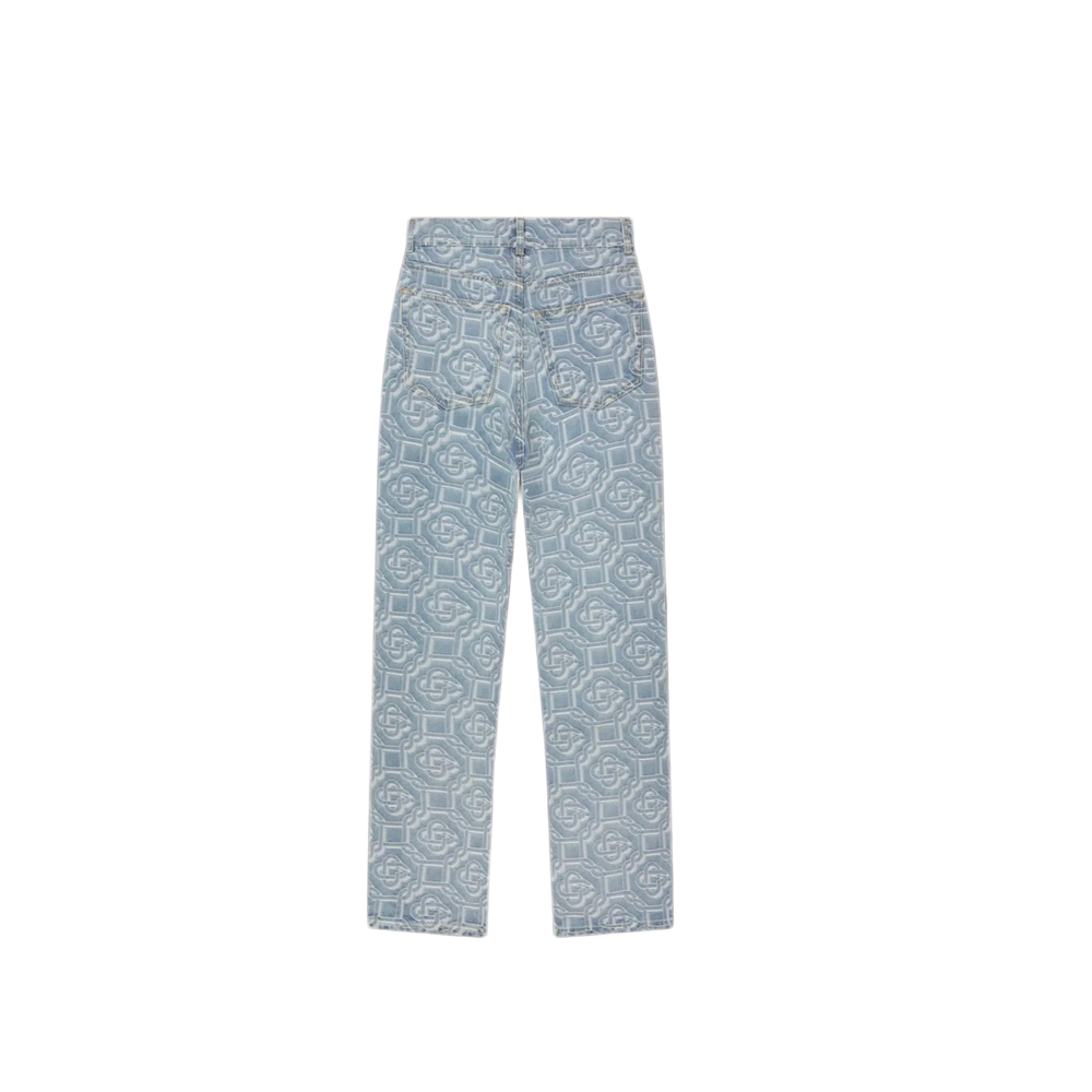 Casablanca 'Blue' Bleached Monogram Denim Pants