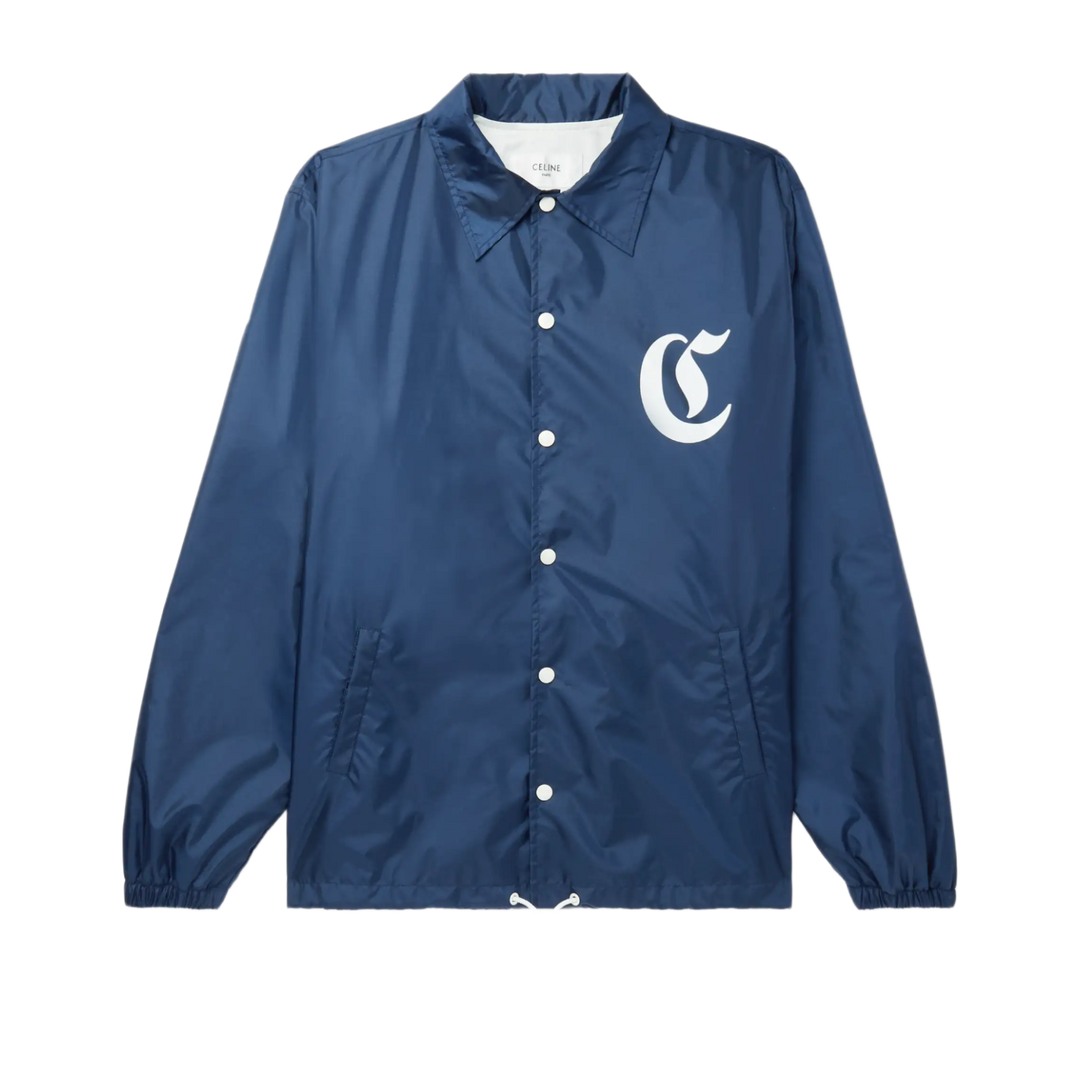 Celine 'Navy' Logo Print Coach Jacket