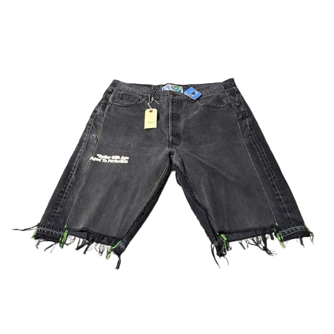 Better With Age 'Black' Washed Triple Wide Jean Shorts
