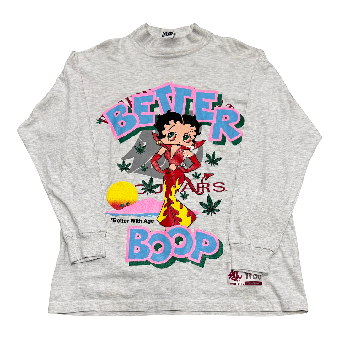 *Better With Age 'Better Boop' Vintage Grey Longsleeve Tee