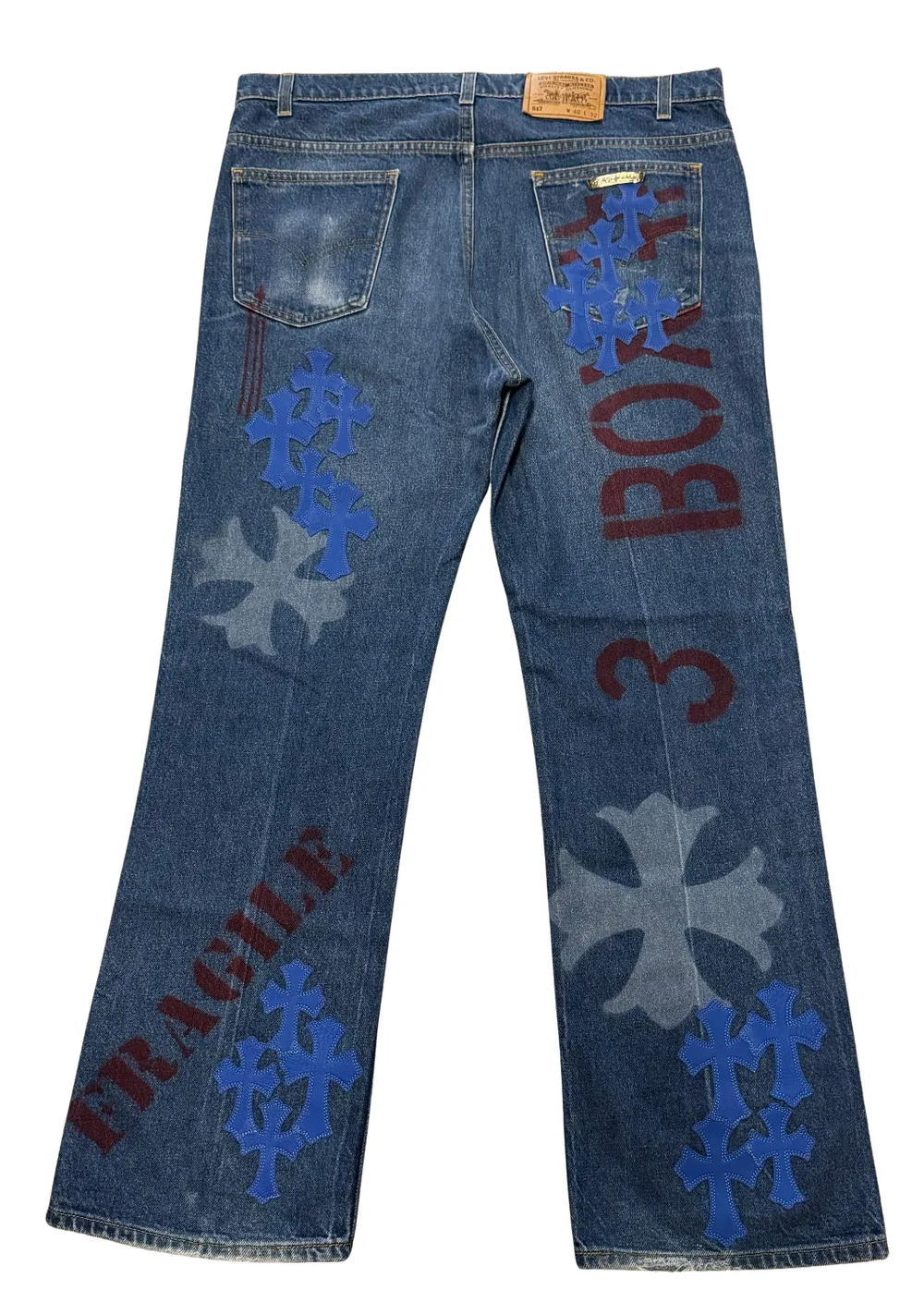 Chrome Hearts 'Stencil' Cross Patch Levi's Jeans