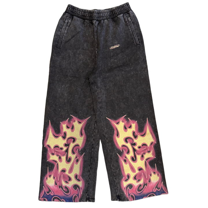 Chew Forever 'Static' Black Wash Sweatpants