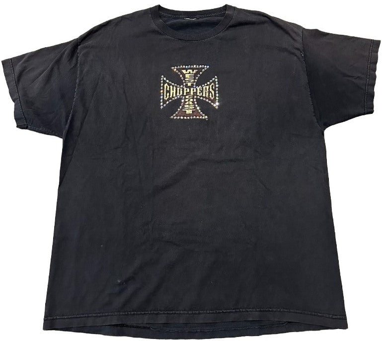 West Coast Choppers 'Orange Chopper' Rhinestone Vintage Tee