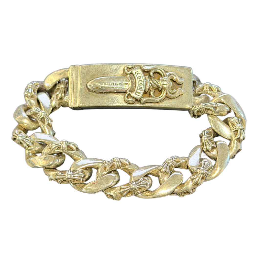 Chrome Hearts 'Fancy Link' Silver Dagger 8 In. Bracelet