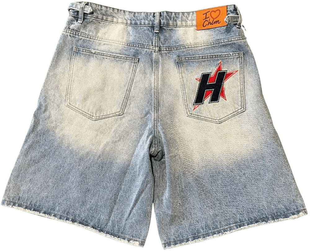 HAPPY MEMORIES DON'T DIE HMDD 'H-STAR CRYSTAL' JORT SHORTS