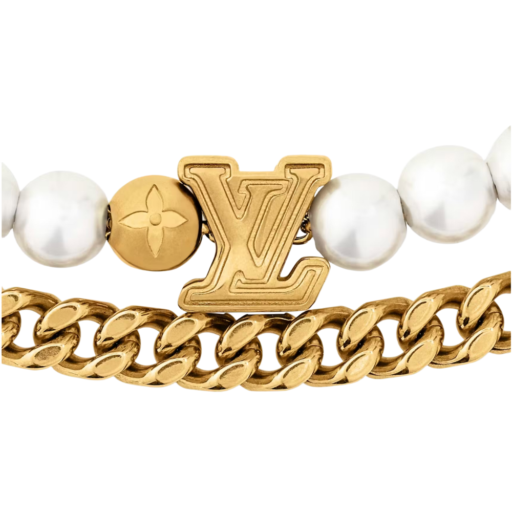 Louis Vuitton 'Pearl and Bubble Letter' Wallet Chain
